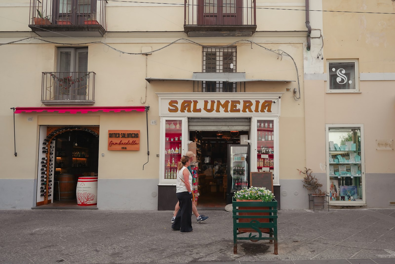 An Italian salumeria storefront